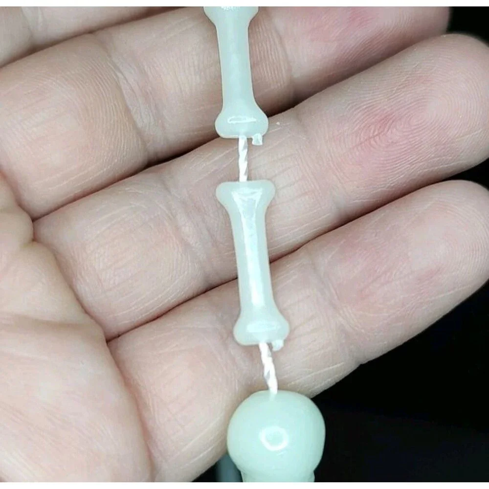 Glow in the Dark Necklace Bat Skull Bones Party Favor Science 31
